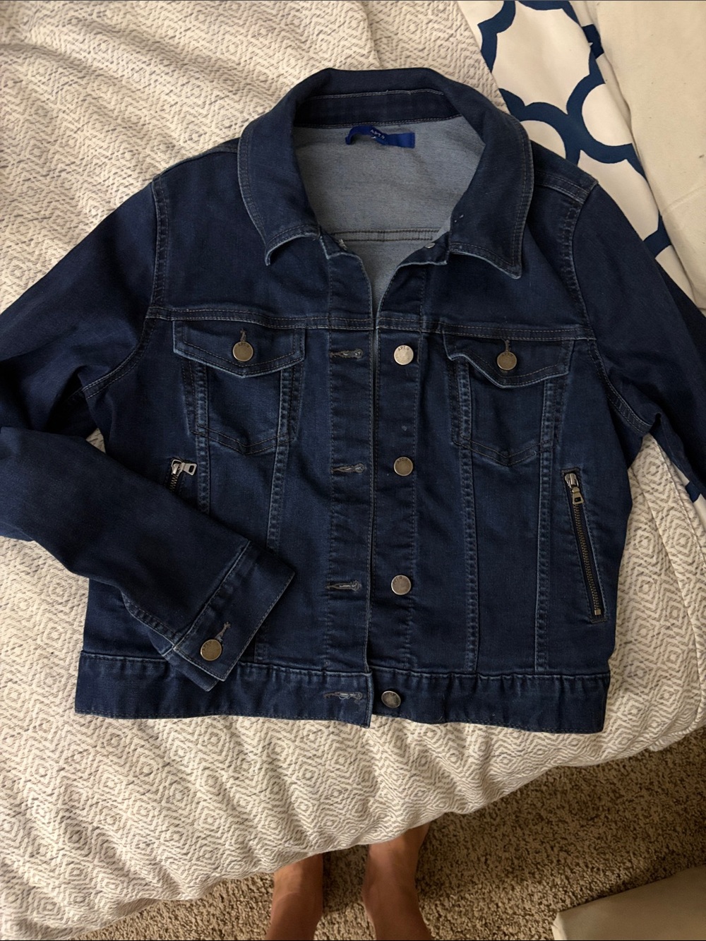 Apt. 9 Dark Blue Denim Trucker Jacket